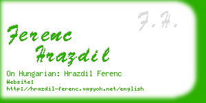 ferenc hrazdil business card